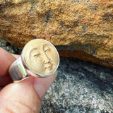 Fossil Mammoth Ivory and Sterling Silver Ring