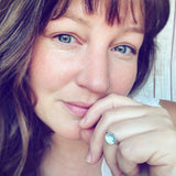 Aquamarine and sterling silver ring