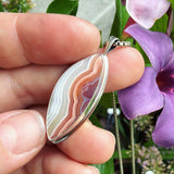 Malawi Agate and Sterling Silver Pendant