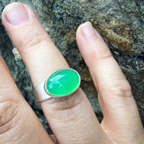 Chrysoprase and Sterling Silver Ring