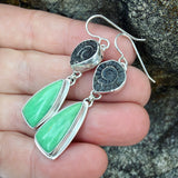 Marston Marble, Variscite and Sterling Silver Earrings