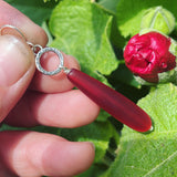 Cultured Sea Glass (Red) and Sterling Silver Earrings