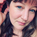 Garnet and Sterling Silver Post Earrings