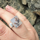Dendritic Agate and Sterling Silver Ring
