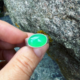 Chrysoprase and Sterling Silver Ring