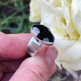 Black Obsidian and Sterling Silver Ring
