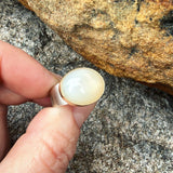Peach Moonstone, 14K Gold and Sterling Silver Ring