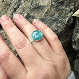 Teal Kyanite and Sterling Silver Ring