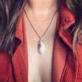 Malawi Agate and Sterling Silver Pendant