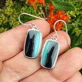 Opalized Wood and Sterling Silver Earrings