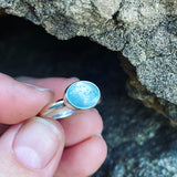 Aquamarine and sterling silver ring