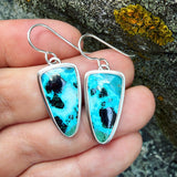 Chrysocolla and Sterling Silver Earrings