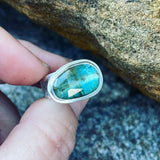 Blue Green Kyanite and Sterling Silver Ring