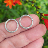 Sterling Silver Textured Circles- Medium