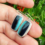 Opalized Wood and Sterling Silver Earrings