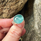 Teal Kyanite and Sterling Silver Ring