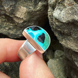 Chrysocolla and Sterling Silver Ring