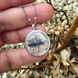 Dendritic Agate and Sterling Silver Pendant