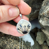 Dendritic Agate and Sterling Silver Pendant