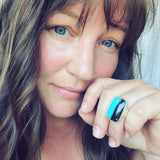 Opalized Wood and Sterling Silver Ring