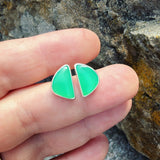 Chrysoprase and Sterling Silver Post Earrings