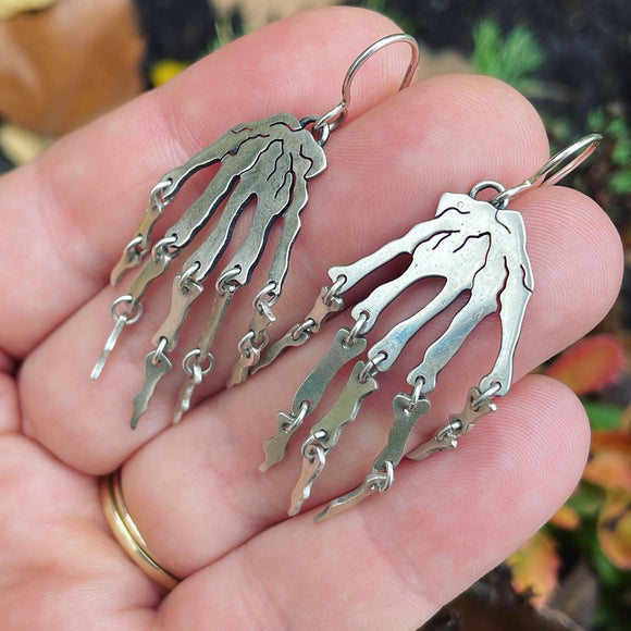 Sterling Silver Skeleton Hands