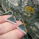 Meteorite and Sterling Silver Earrings