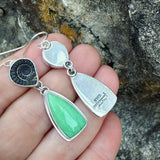 Marston Marble, Variscite and Sterling Silver Earrings