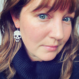 Sterling Silver Skull Earrings