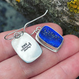 Natural Surface Lapis Lazuli and Sterling Silver Earrings