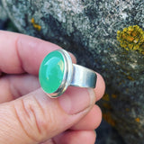 Chrysoprase and Sterling Silver Ring