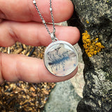 Dendritic Agate and Sterling Silver Pendant