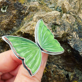 Green Serpentine and Sterling Silver Butterfly Ring