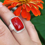 Fire Agate and Sterling Silver Ring