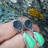 Marston Marble, Variscite and Sterling Silver Earrings