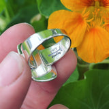 Fire Agate and Sterling Silver Ring