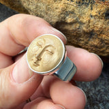 Fossil Mammoth Ivory and Sterling Silver Ring