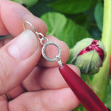 Cultured Sea Glass (Red) and Sterling Silver Earrings