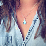 Rainbow Moonstone and Sterling Silver Pendant