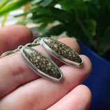 Fossil Oolite and Sterling Silver Earring
