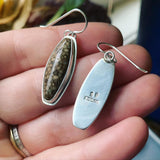 Fossil Oolite and Sterling Silver Earring