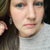 Fossil Oolite and Sterling Silver Earring