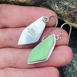 Lemon Chrysoprase and Sterling Silver Earrings