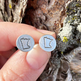 Sterling Silver Minnesota Post Earrings