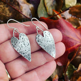 Sterling Silver Textured Heart Earrings