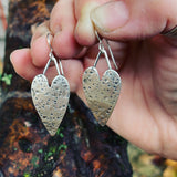 Sterling Silver Textured Heart Earrings