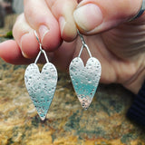Sterling Silver Textured Heart Earrings