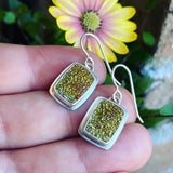 Rainbow Pyrite and Sterling Silver Earrings