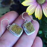 Rainbow Pyrite and Sterling Silver Earrings