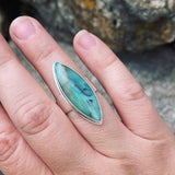 Opalized Wood and Sterling Silver Ring